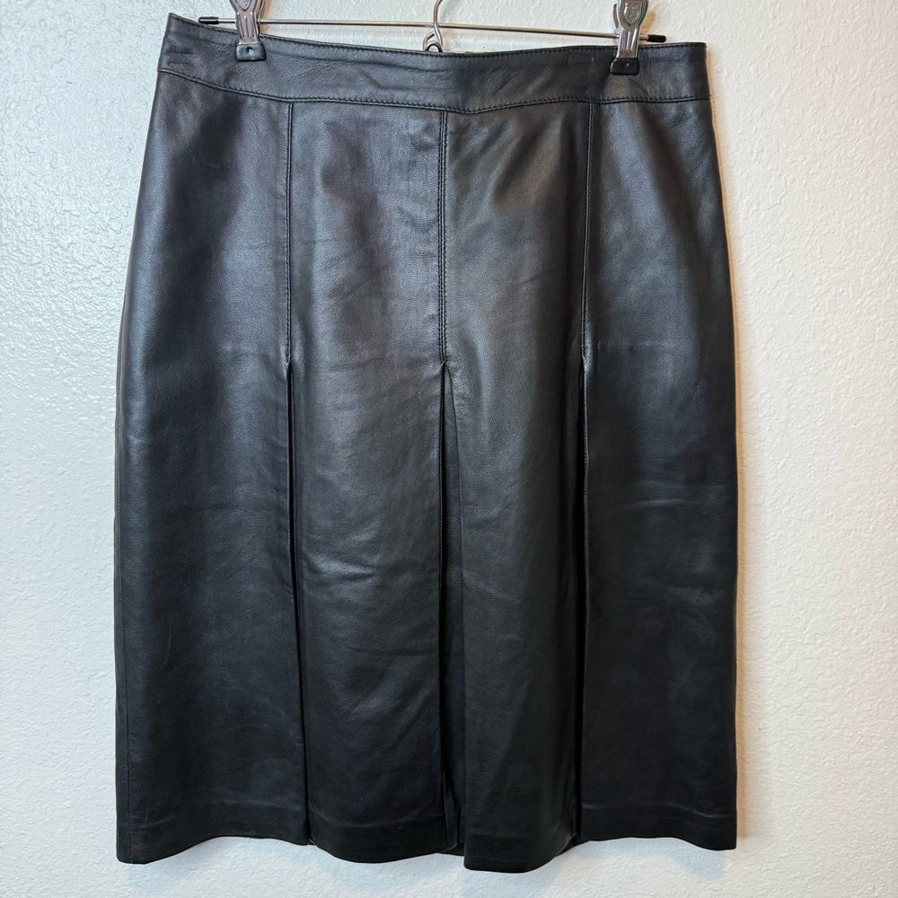 Halogen Nordstrom Black Pleated Leather Skirt See Description for Size Info